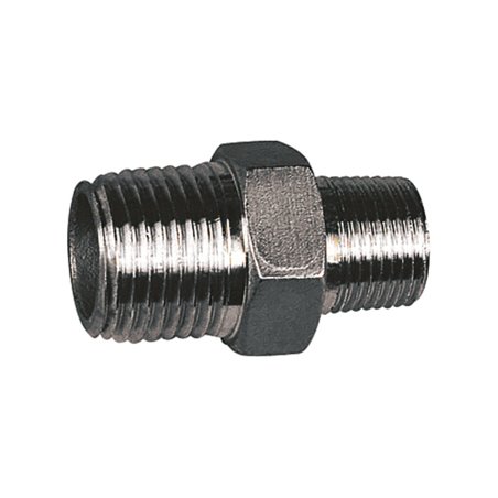 Riegler Doppelgewindenippel, red., 6-kant, G 2 a., G 1 1/2 a., ES 1.4408