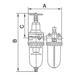 Riegler Wartungseinheit 2-tlg. »Standard«, PC-Beh., Schutzkorb, BG2, G3/8