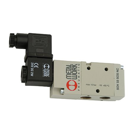 Riegler 3/2-Wegeventil, elektropneu., monostabil, G 3/8, NC, 230 V, 50 Hz