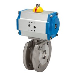 Riegler Kompaktflansch-Kuha, pneu. Stellantr., doppeltwirkend, ES, DN 32