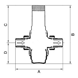 Riegler Druckregler für Wasser, inkl. Manometer, R 1, 0,2 - 2 bar