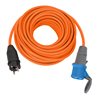 Brennenstuhl Camping Adapterkabel / CEE-Adapter mit Schutzkontakt-Stecker und CEE-Kupplung, 25m Kabel in orange