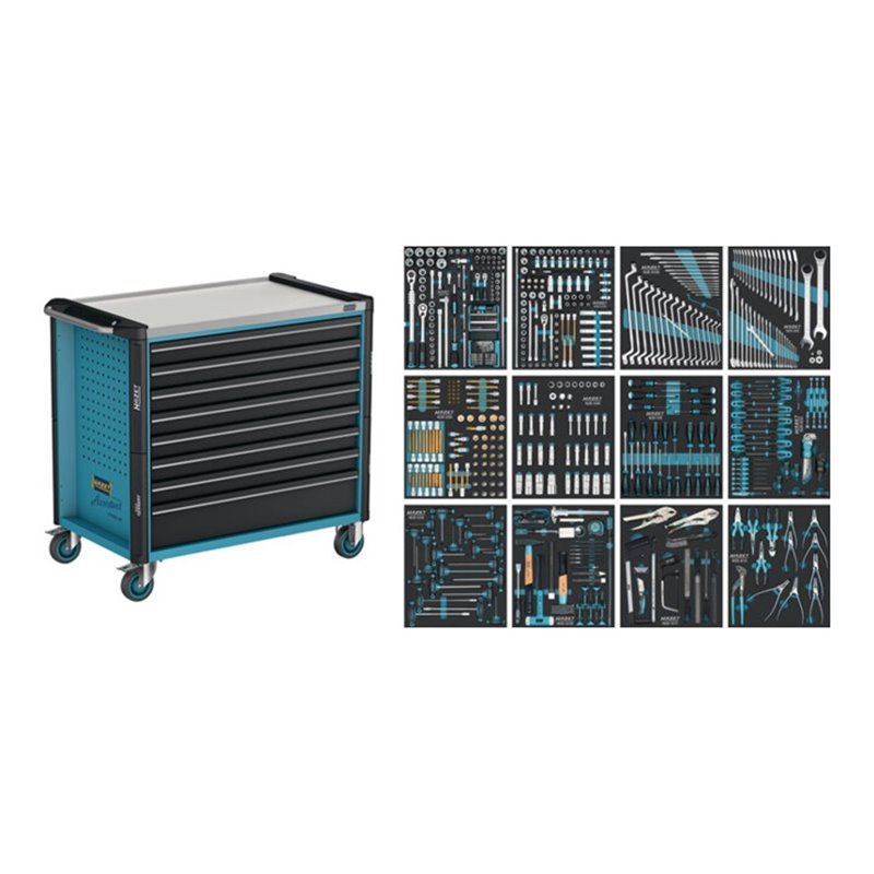 Wkz.wagen 179NXXL-8D/619 B1133xT642xH1020mm 1000kg 8 Schubl.616-tlg.Stahlbl.HAZE