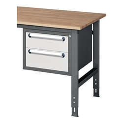 Unterbauschrank H395xB490xT600mm anthrazitgrau/lichtgrau 2 Schubl.Einfachauszug