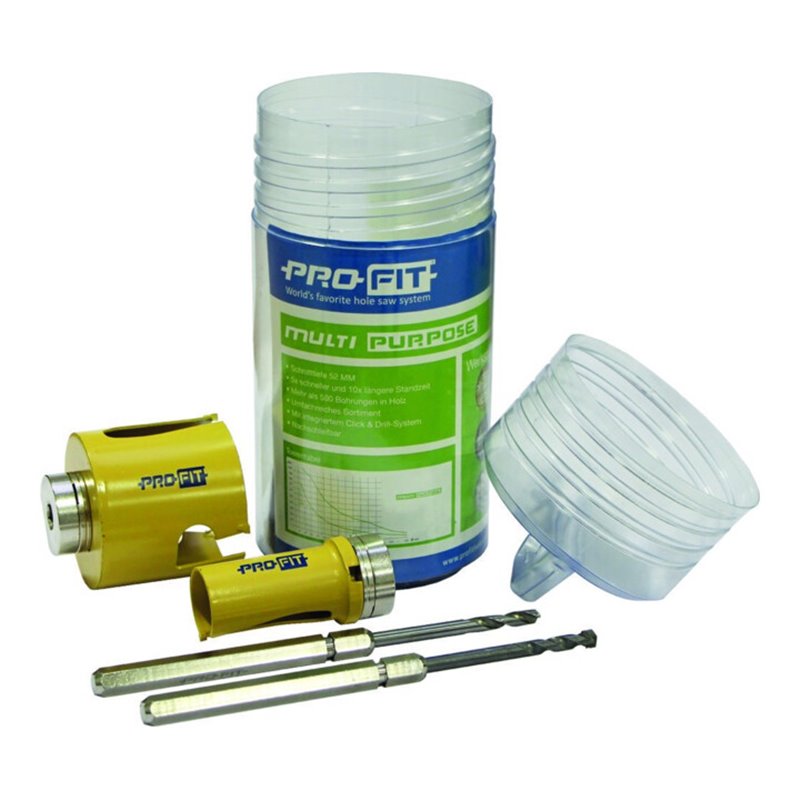 Lochsägensatz Multi Purpose 3-tlg.60-80mm Schnitt-T.52mm HM-bestückt PROFIT