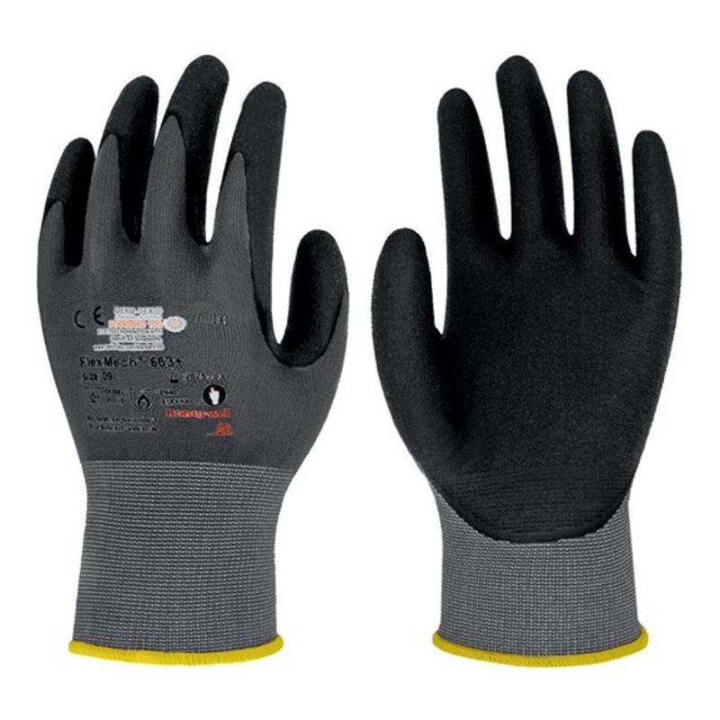 Handschuhe FlexMech 663+ Gr.8 grau/schwarz EN420,EN388,EN407 PSA II HONEYWELL