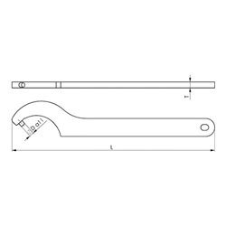 Hakenschlüssel Gr.110-115 m.Zapfen i.Brünierton angelassen
