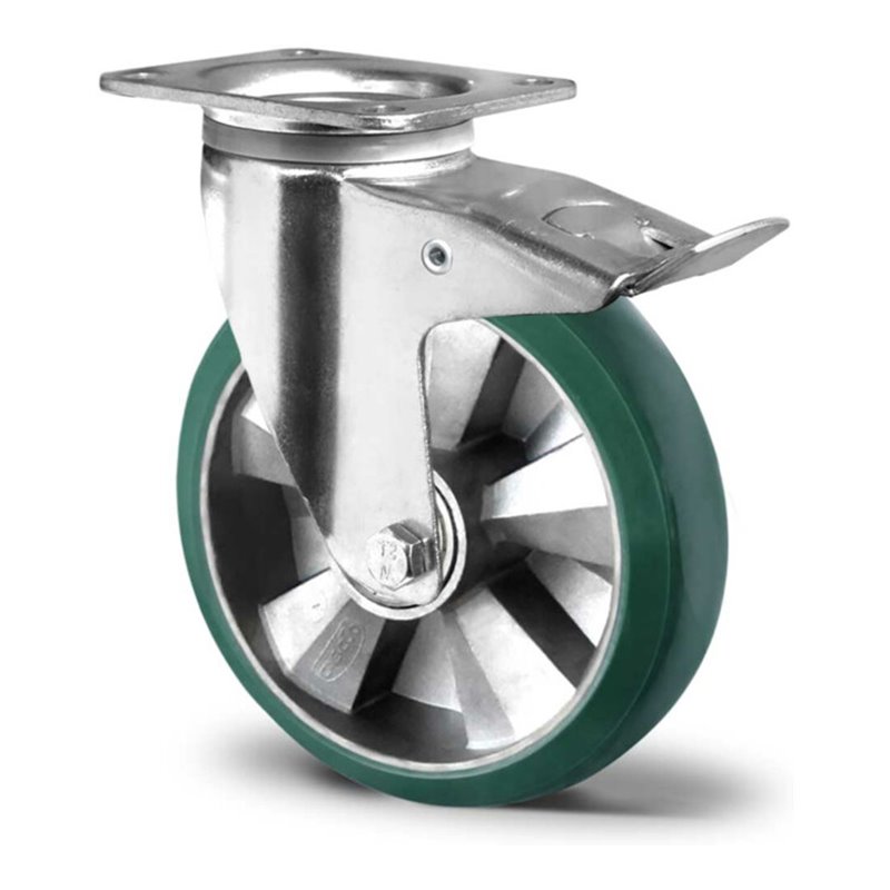 CASCOO Lenkrolle mit Totalfeststeller ø 125 mm Serie BAX7 Doppelkugellager E-Serie