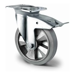 CASCOO Lenkrolle mit Totalfeststeller ø 125 mm Serie BAF2 Doppelkugellager K-Serie