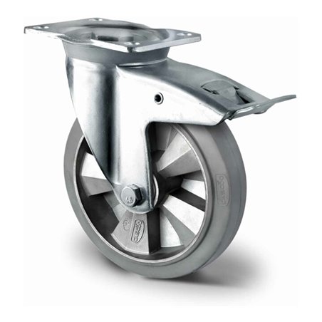 CASCOO Lenkrolle mit Totalfeststeller ø 125 mm Serie BAF2 Doppelkugellager K-Serie