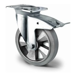 CASCOO Lenkrolle mit Totalfeststeller ø 200 mm Serie BAF2 Doppelkugellager K-Serie