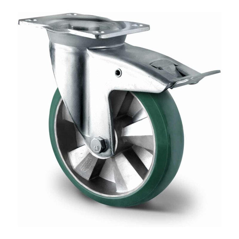 CASCOO Lenkrolle mit Totalfeststeller ø 200 mm Serie BAX7 Doppelkugellager K-Serie