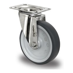 CASCOO Lenkrolle ø 160 mm Serie P2V2 Gleitlager Edelstahl