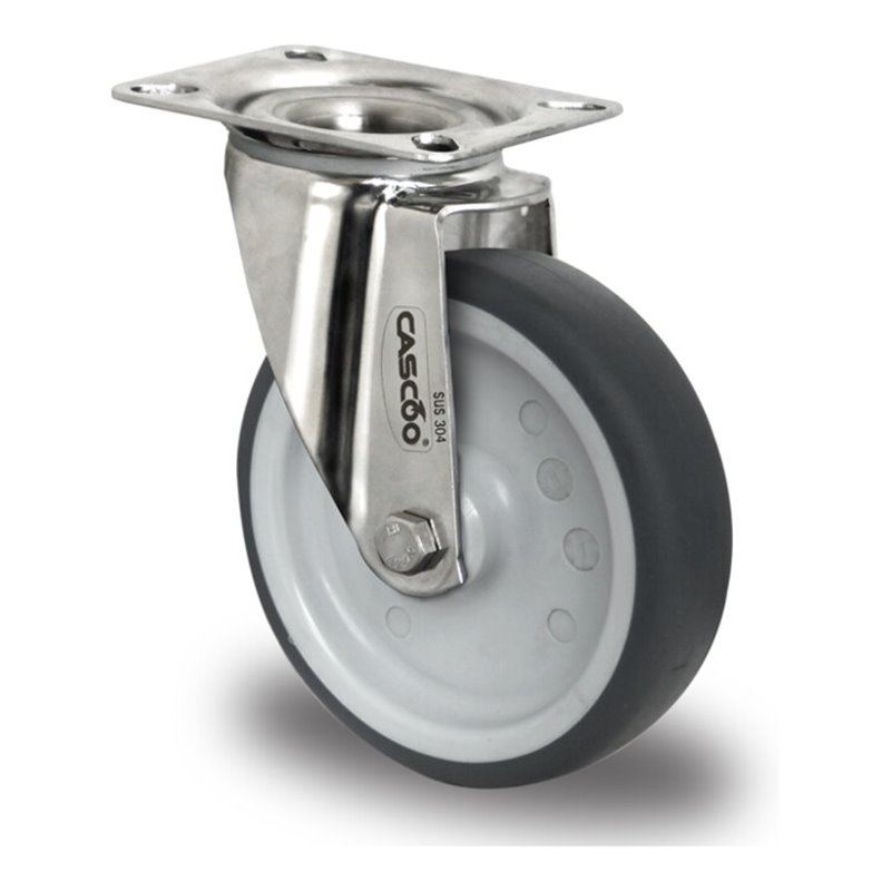 CASCOO Lenkrolle ø 200 mm Serie P2V2 Gleitlager Edelstahl