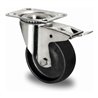 CASCOO Lenkrolle mit Totalfeststeller ø 100 mm Serie C4C4 Gleitlager Edelstahl
