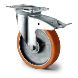 CASCOO Lenkrolle mit Totalfeststeller ø 160 mm Serie I2U5 Doppelkugellager K-Serie