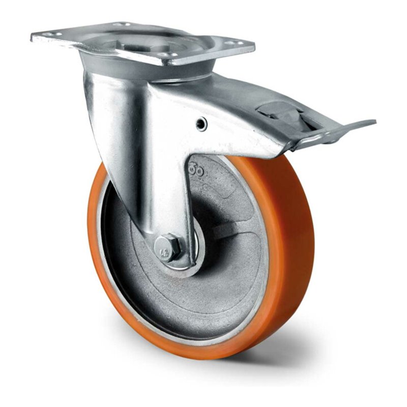 CASCOO Lenkrolle mit Totalfeststeller ø 200 mm Serie I2U5 Doppelkugellager K-Serie