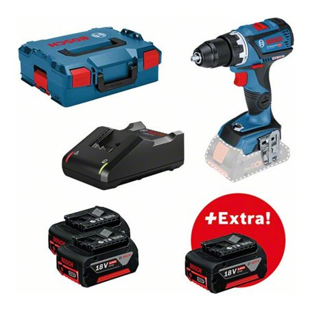 Bosch Akku-Bohrschrauber GSR 18V-60 C + 3 x Akku GBA 18V 5.0Ah + Ladegerät GAL 18V-40