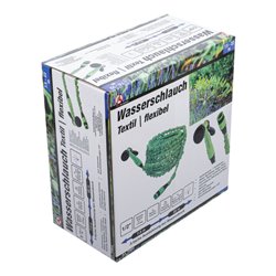 BGS Do it yourself Wasserschlauch Textil flexibel mit Garten-Handbrause mit 7 Funktionen 7,5 - 22 m