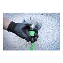 BGS Do it yourself Wasserschlauch Textil flexibel mit Garten-Handbrause mit 7 Funktionen 7,5 - 22 m