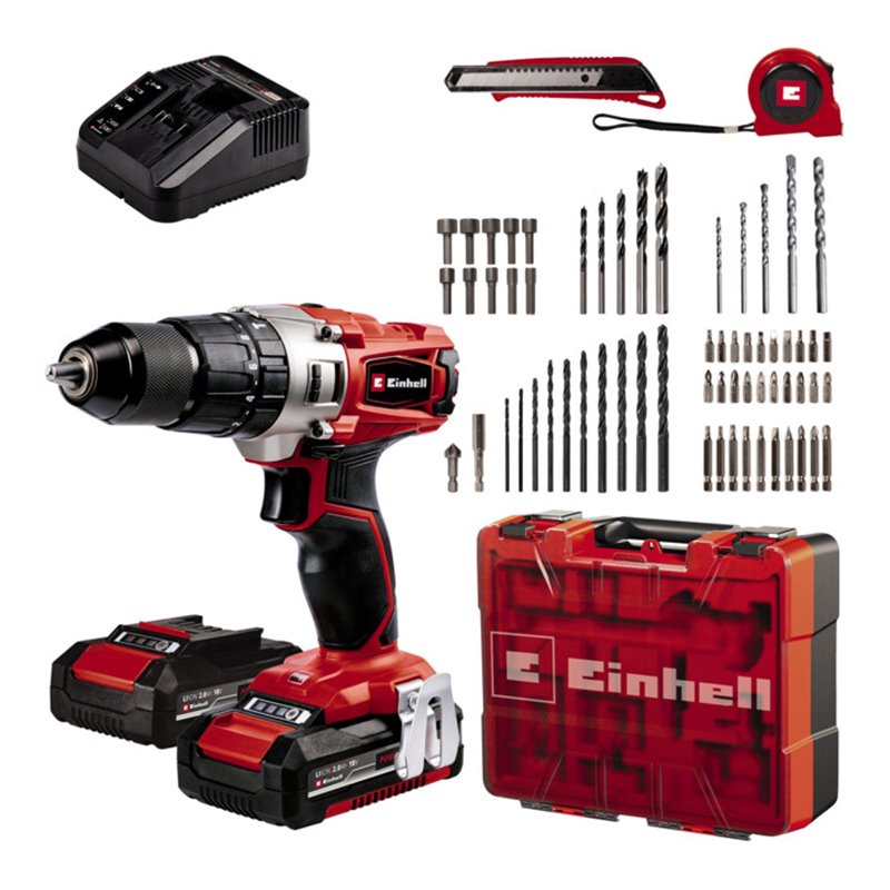 Einhell Akku-Schlagbohrschrauber TE-CD 18/2 Li-i +64 (2x2,0 Ah)
