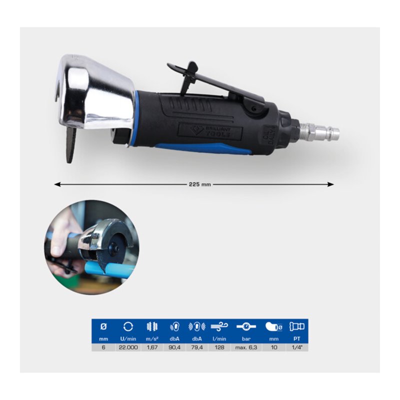 Brilliant Tools Druckluft-Winkel-Trennschleifer