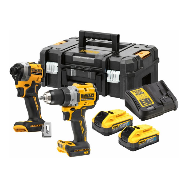 DEWALT Akku-Kit 18V (DCD800 / DCF850-9 inkl. 2 x 18 V / 5 Ah Powerstack - Akkus