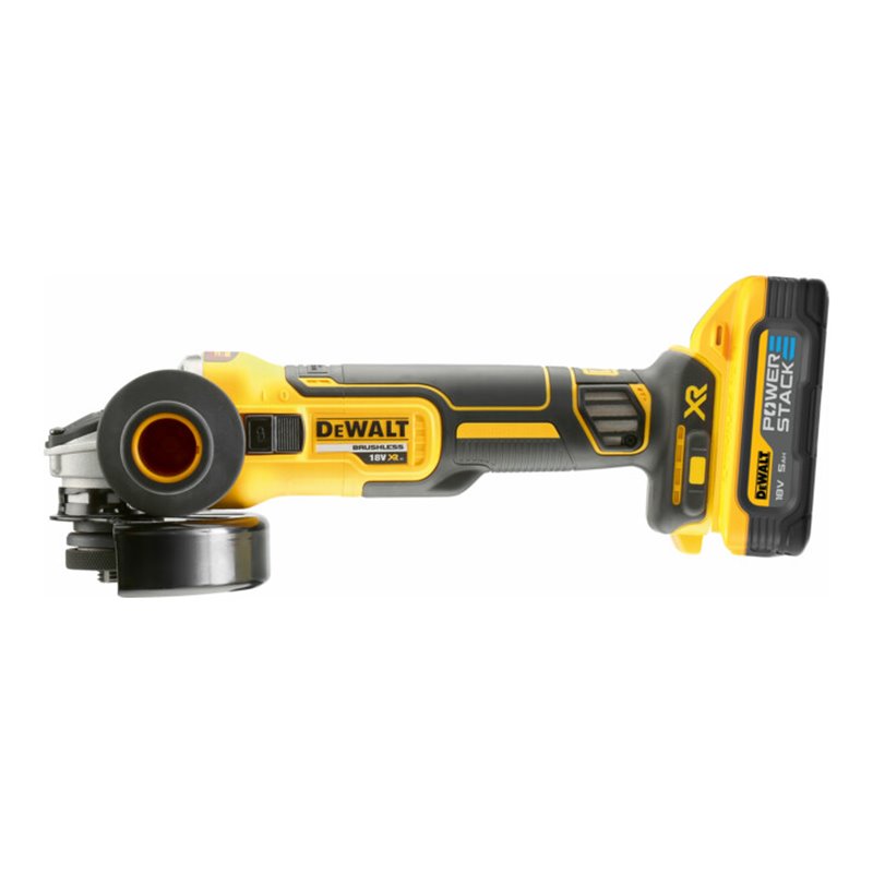 DEWALT Akku-Winkelschleifer 18V inkl. 2 x 18 V / 5 Ah Powerstack - Akkus