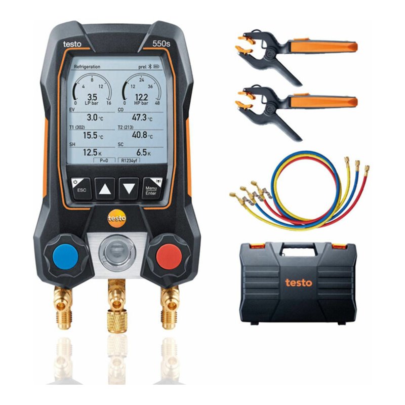 Testo Smart Set 550s mit Füllschläuchen Smarte und digitaler Monteurhilfe
