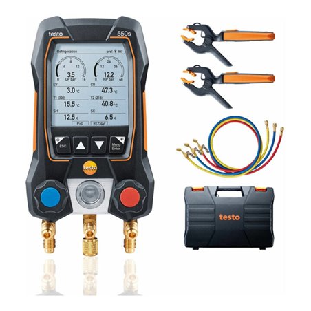 Testo Smart Set 550s mit Füllschläuchen Smarte und digitaler Monteurhilfe