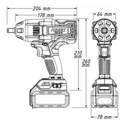 HAZET Akku-Schlagschrauber 9212-3LB/3