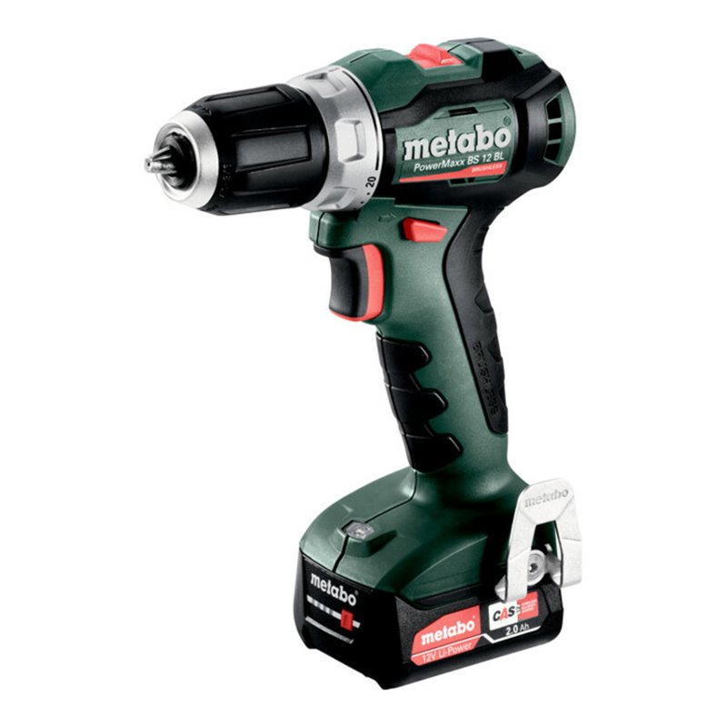 Metabo Akku-Bohrschrauber PowerMaxx BS 12 BL (601044500) metaBOX 118, 12V 2x2Ah Li-Power + SC 30