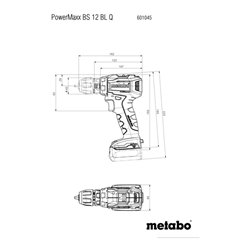 Metabo Akku-Bohrschrauber PowerMaxx BS 12 BL Q (601045800) metaBOX 118, 12V 2x4Ah LiHD + ASC 55