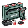 Metabo Akku-Bohrschrauber PowerMaxx BS 12 BL Q Pro (601045920) mit Schnellwechselwinkeladapter 'Quick', metaBOX 118, 12V 2x4Ah L