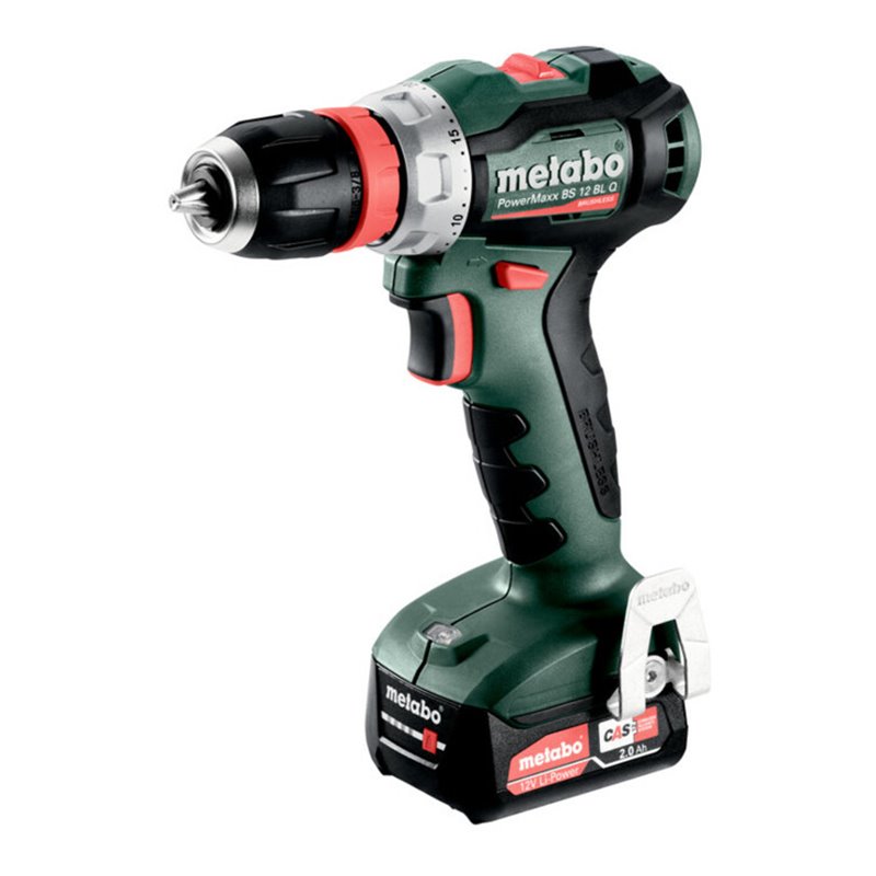 Metabo Akku-Bohrschrauber PowerMaxx BS 12 BL Q (601045500) metaBOX 118, 12V 2x2Ah Li-Power + SC 30