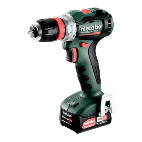 Metabo Akku-Bohrschrauber PowerMaxx BS 12 BL Q (601045500) metaBOX 118, 12V 2x2Ah Li-Power + SC 30