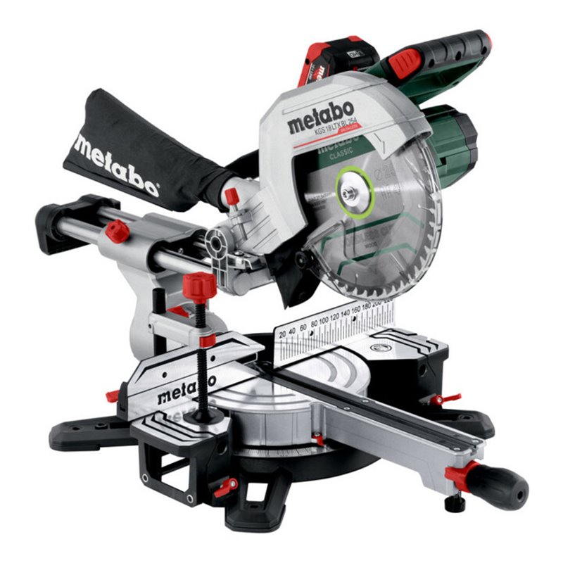 Metabo Akku-Kappsäge KGS 18 LTX BL 254 (614254810) mit Zugfunktion 18V 2x8Ah LiHD + ASC 145