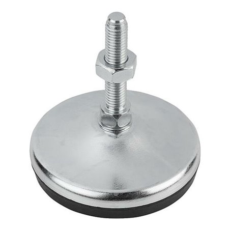 KIPP Stellfuß, Form A M24x100, D100, Stahl, Gummi