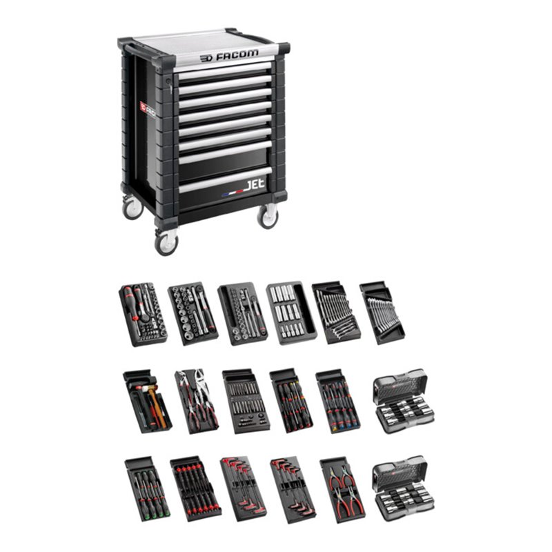 Facom Werkstattwagen JET.9GM3 mit 18 Modulen schwarz