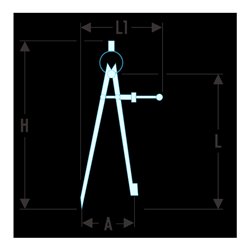 Facom Zirkel mit Einsatz Spannweite 250 mm
