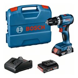 Bosch Akku-Schlagbohrschraube GSB 18V-45, 2 Akku 2,0Ah, GAL 18V-20 in L-Case
