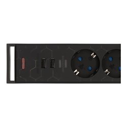 Brennenstuhl Gaming Steckdosenleiste GSL 05 USB mit LED Beleuchtung (5-fach beleuchtete Mehrfachsteckdose für Gaming-Setup mit L