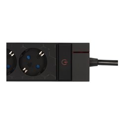 Brennenstuhl Gaming Steckdosenleiste GSL 05 USB mit LED Beleuchtung (5-fach beleuchtete Mehrfachsteckdose für Gaming-Setup mit L