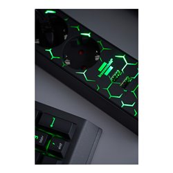 Brennenstuhl Gaming Steckdosenleiste GSL 05 USB mit LED Beleuchtung (5-fach beleuchtete Mehrfachsteckdose für Gaming-Setup mit L