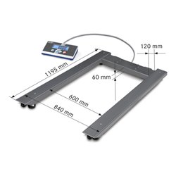 Kern Palettenwaage UIB 600K-1+C kalibriert, Wägebereich 600 kg, Ablesbarkeit 200 g