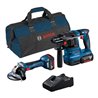 Bosch Combo Kit 2-tlg. 18V: GWS 18V-7 + GBH 18V-22 + 2 x Akku 4.0Ah, Schnellladegerät