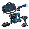 Bosch Combo Kit 3-tlg. 18V: GSR 18V-55/GWS 18V-7/GBH 18V-22, 2x Akku, Schnellladegerät
