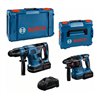 Bosch Combo Kit 2-tlg. 18V: Akku Bohrhammer GBH 18V-22 & GBH 18V-36C (BT), 2x Akku, Schnellladegerät