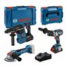 Bosch Combo Kit Set, 3 18V-Werkzeuge: GSR 18V-110C, GWX 18V-10 P, GBH 18V-26F, 2x Akku