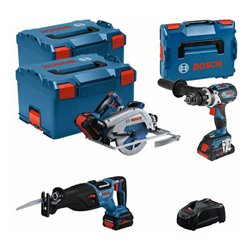 Bosch Combo Kit Set mit 3x 18V: GSB 18V-110C/GKS 18V-68GC /GSA 18V-28 /3 x Akku